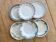 Mismatched vintage flat plates in ironstone - Blue/green decor