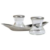 Wilhelm Wagenfeld Mid-Century Max & Moritz Salt Pepper Shakers, WMF, 1950s