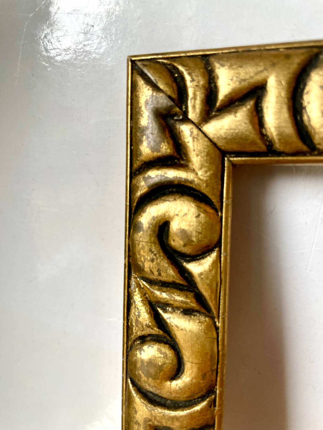 Pair of antique art nouveau gilded wooden  frames