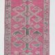 Pink Green Modern Oushak Runner Rug, 89x354Cm