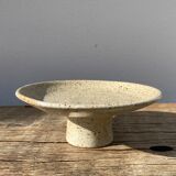 Standing cup in speckled enamelled sandstone brown beige