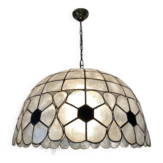 Grande lampe nacré et laiton