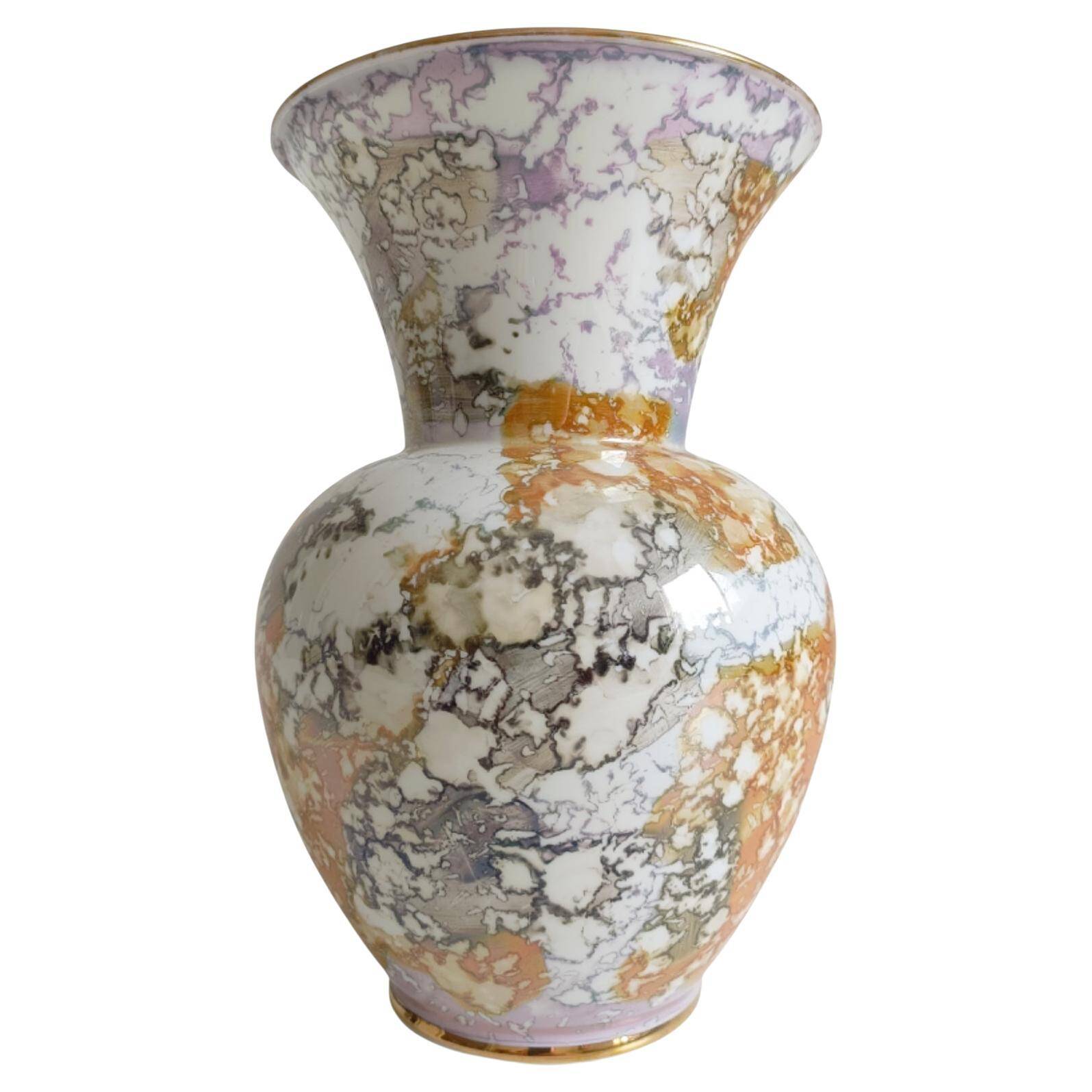 Mid-Century Modern Handmade Porcelain Vase by Hispania CH, 1970s