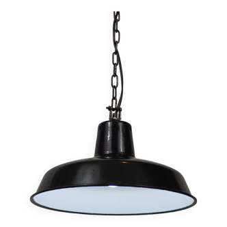 Industrial pendant lamp black enamelled sheet metal