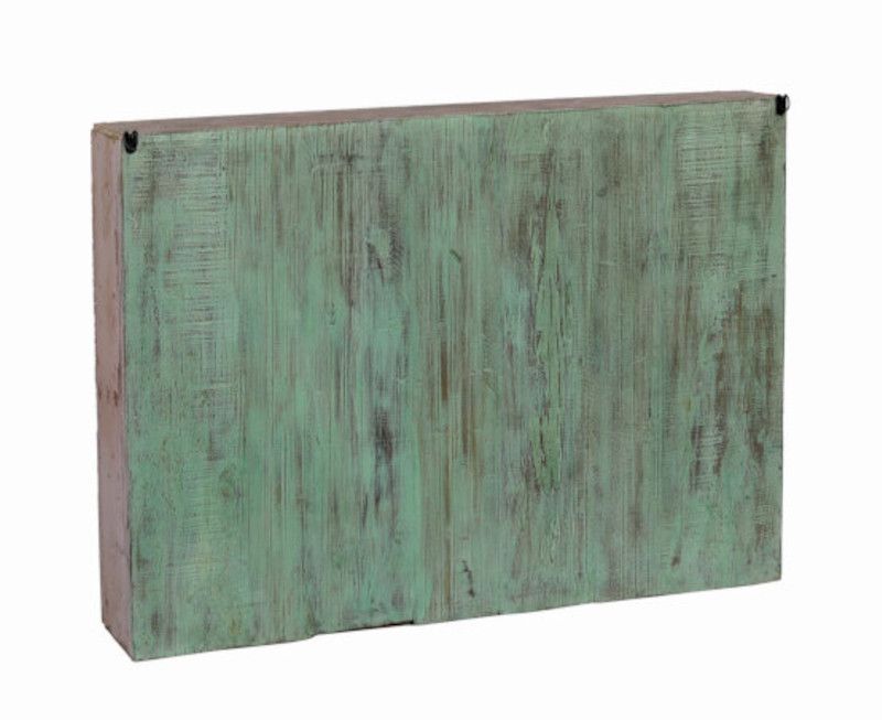 Indian wall showcase vintage old teak patina purple piece of origin