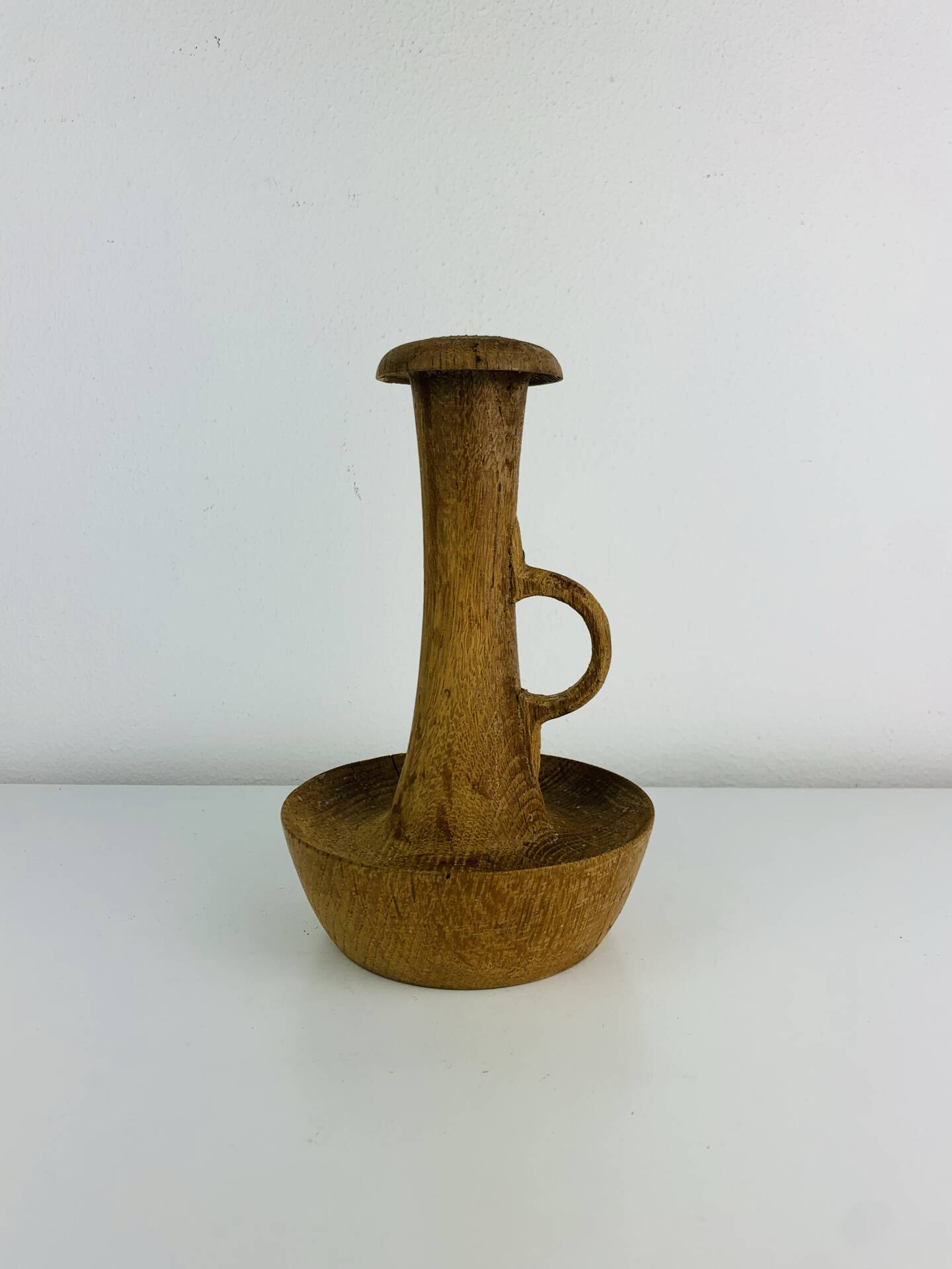Brutalist candle holder made of solid wood