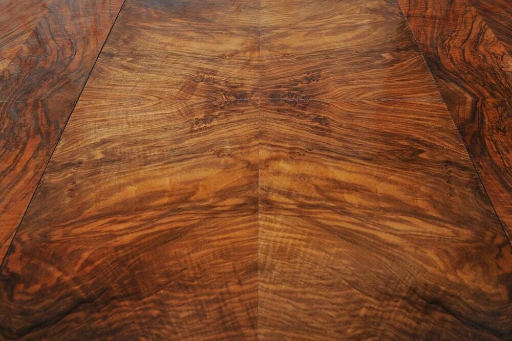 Art Deco Extendable Dining Table in Beech, Spruce and Walnut, Czech, 1930s