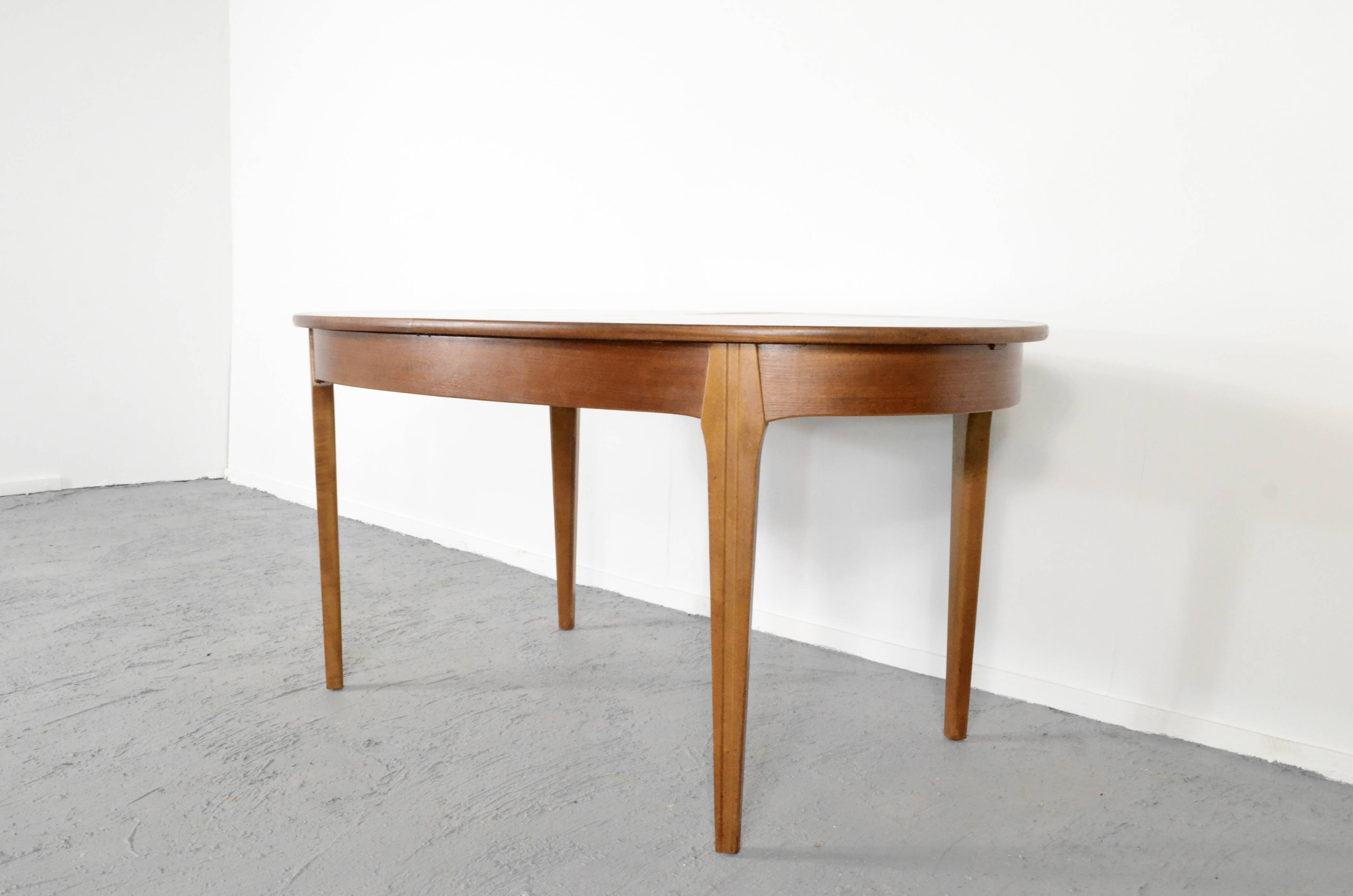 Midcentury Oblong Teak Extending Table. Vintage Modern / Danish / Retro Style .