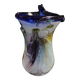 Vintage blown glass vase, Moorish art glassware, 20th century
