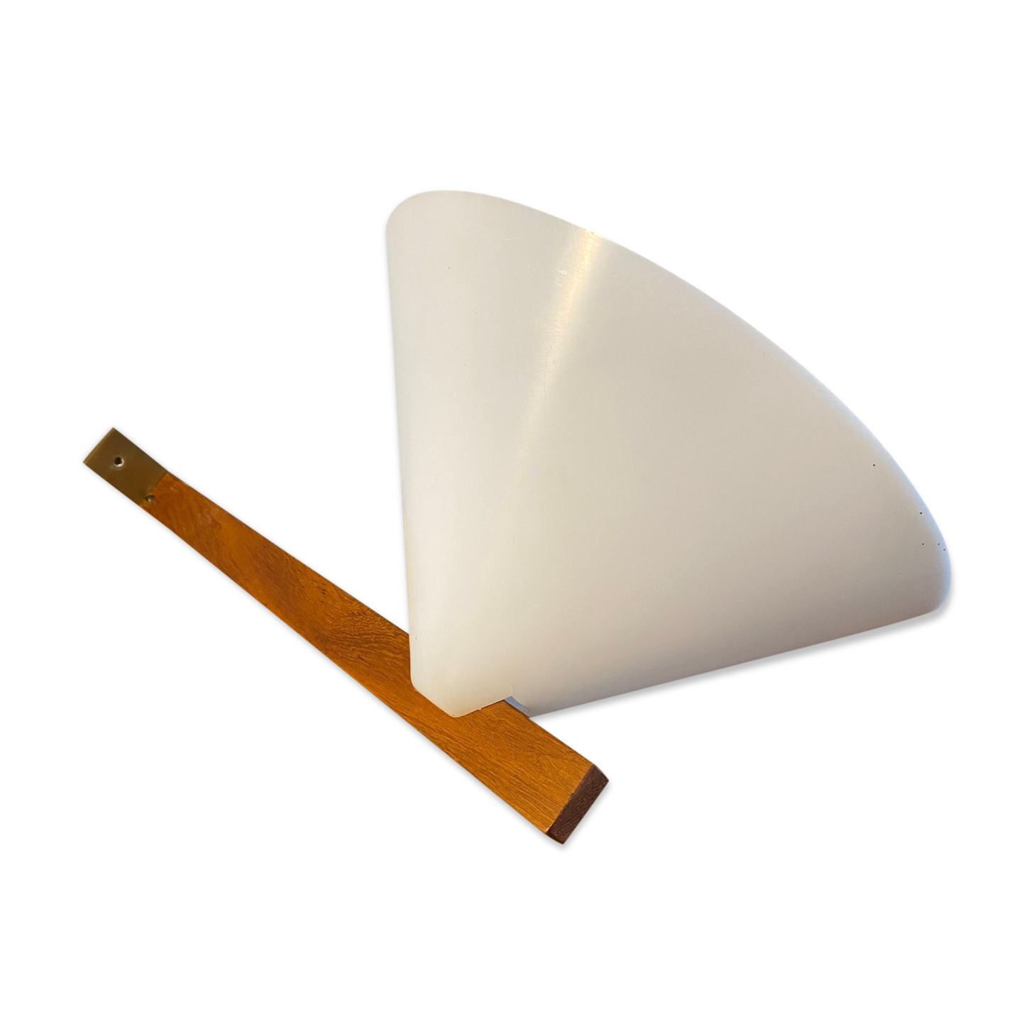 Teak and acrylic wall lamp