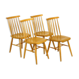 Set de 4 chaises "Pinnstol" en hêtre Suède 1960