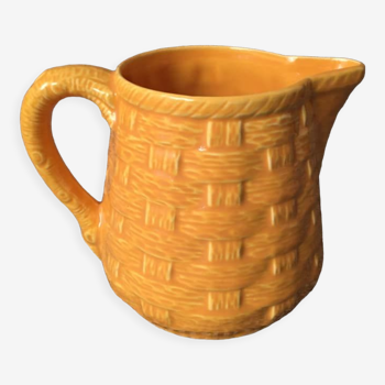 Yellow Digoin Sarreguemines porcelain pitcher