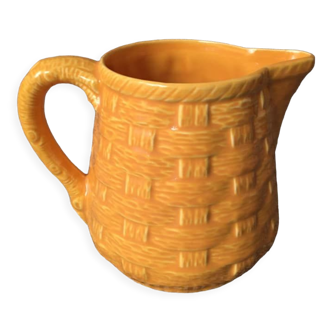 Yellow Digoin Sarreguemines porcelain pitcher