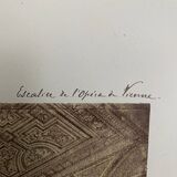 Photo Stairs of the Vienna Opera 19th century albumen laminated cardboard