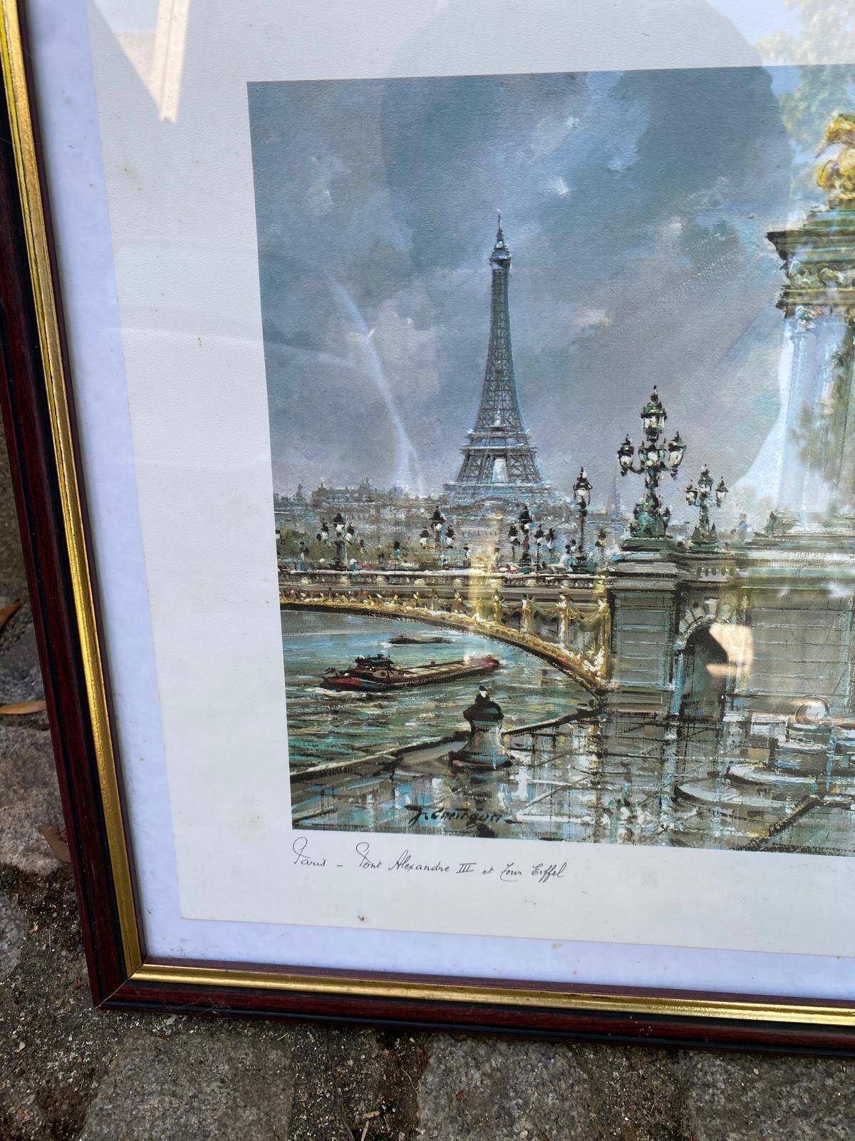 Printed reproduction of Tableau in Paris - Alexandre III Bridge and Eiffel Tower