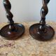 Pair of Barley Twist candlesticks in oak – English style, circa 1950