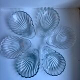 Set of 6 glass pockets 70s