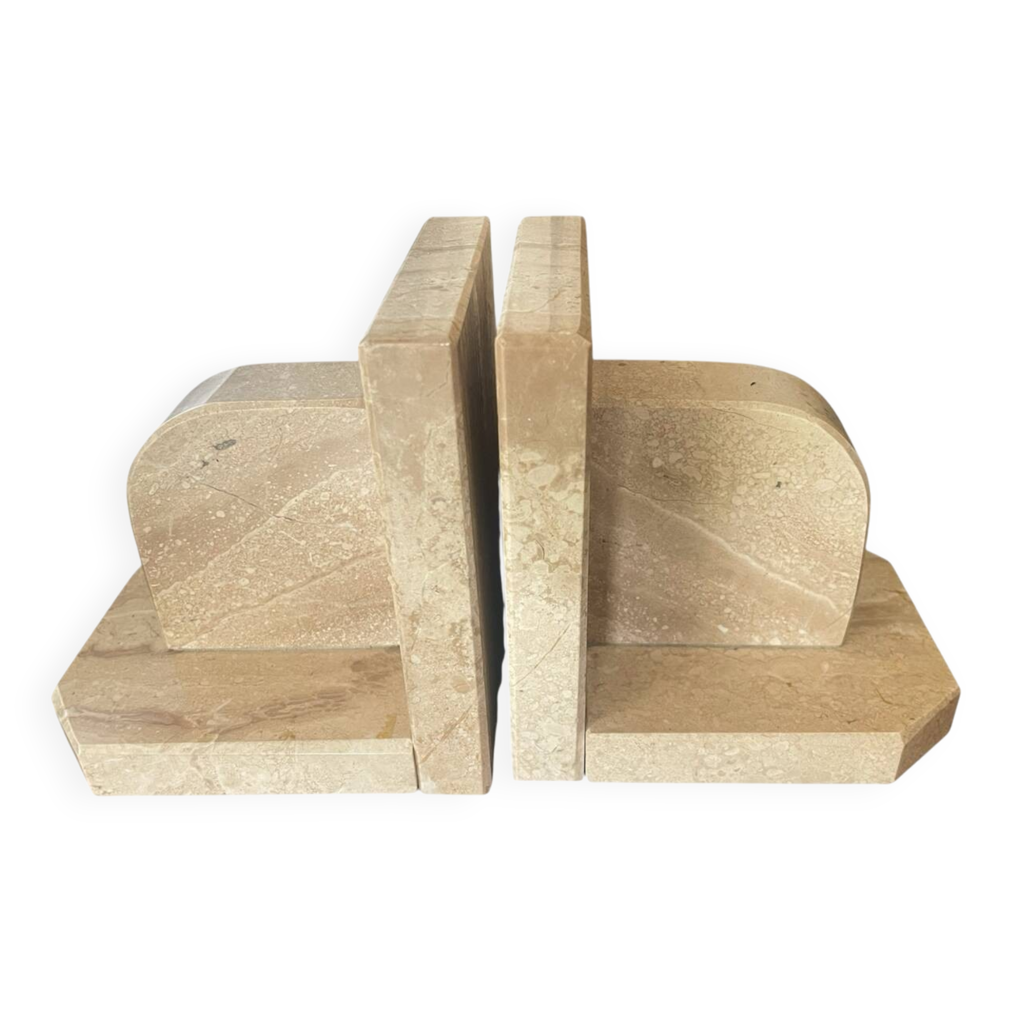 Paire de serre-livres en marbre vintage