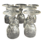 7 verres à liqueur – ½ Cristal fort soufflé et taillé XIXème