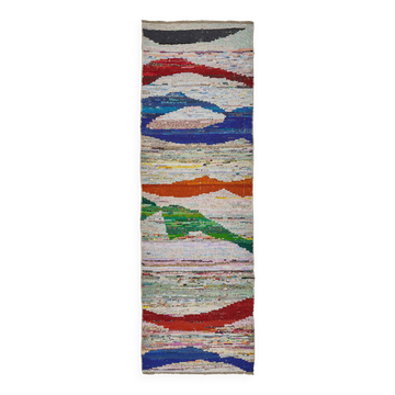 Tapis boho recyclé turc fait main 87 cm x 281 cm
