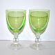 Set of 2 Roemer Chartreuse wine glasses in chartreuse green glass, 14.5 cm