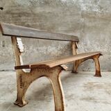 Old garden bench park bench oak with cast iron 160 cm