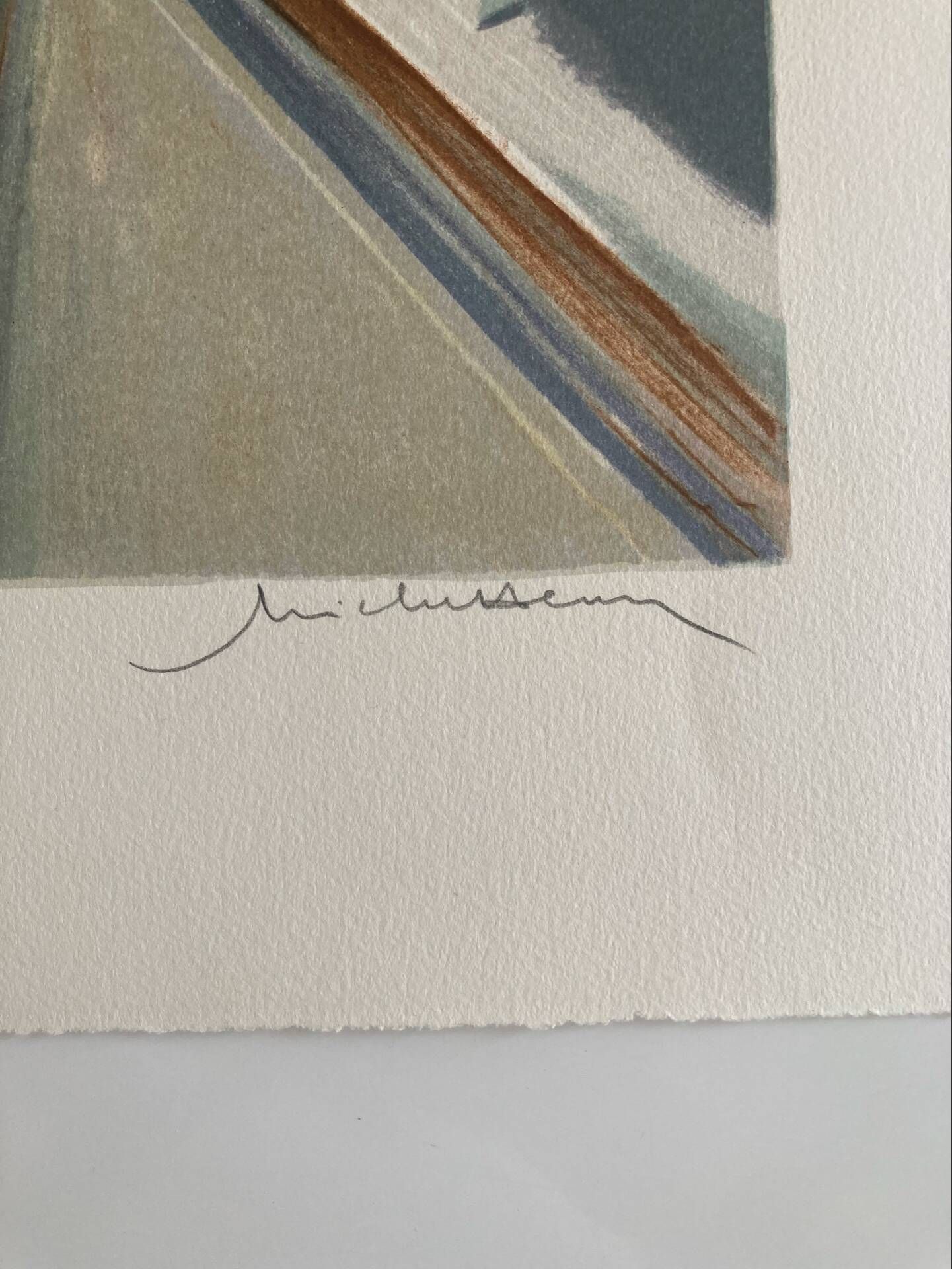 Lithographie signée Michel Henry - L’île Saint Louis et Notre Dame