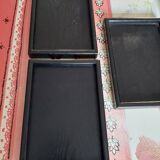 Set of 5 used rectangular wooden serving trays