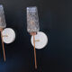 Pair of wall sconces torch torch tulip transparent molded glass