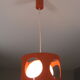 Suspension ball space age seventies in openwork metal orange laca circa 1970