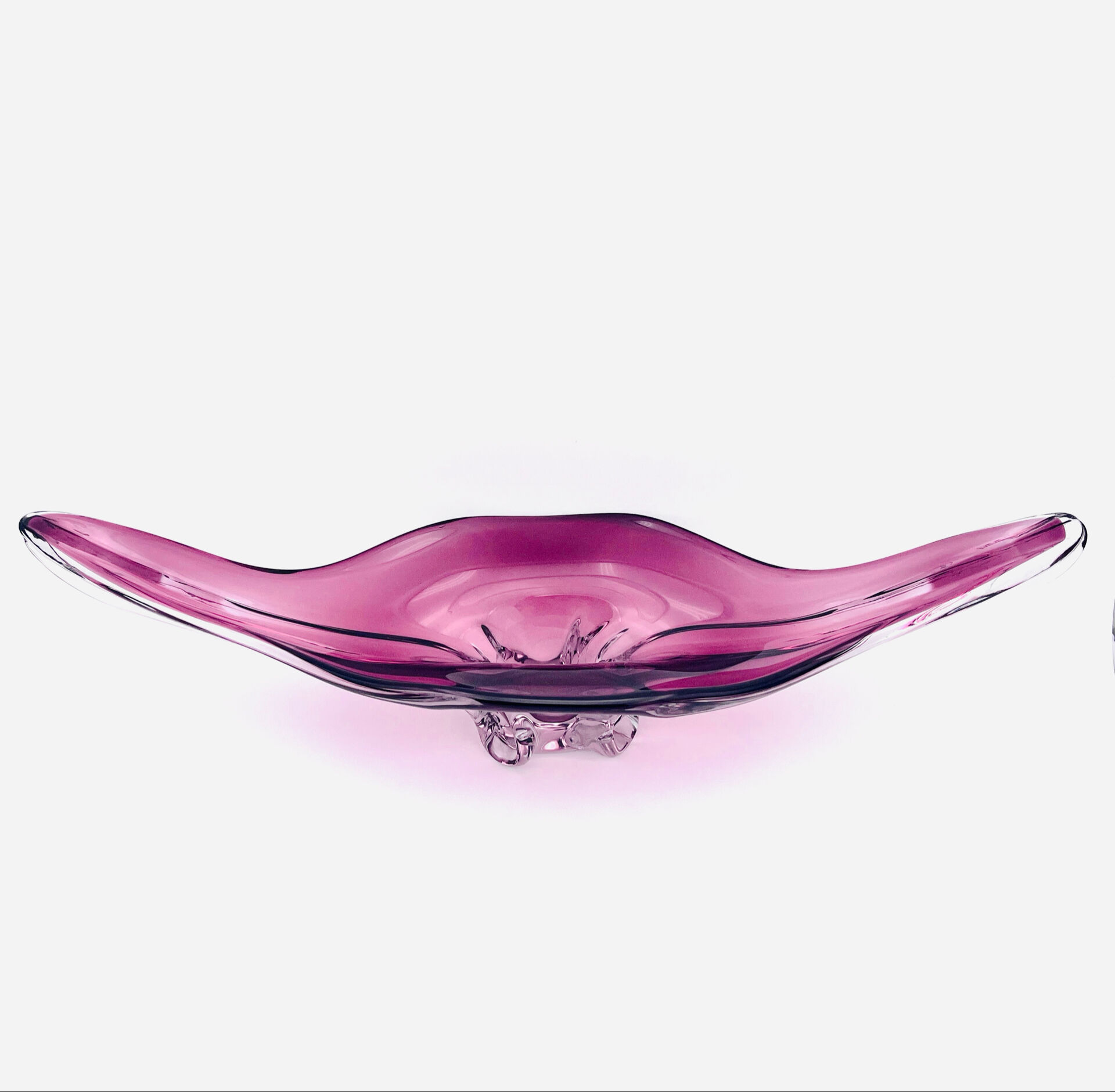 Coupe XXL Formia Murano Verre Soufflé Violet Mid-Century 62cm