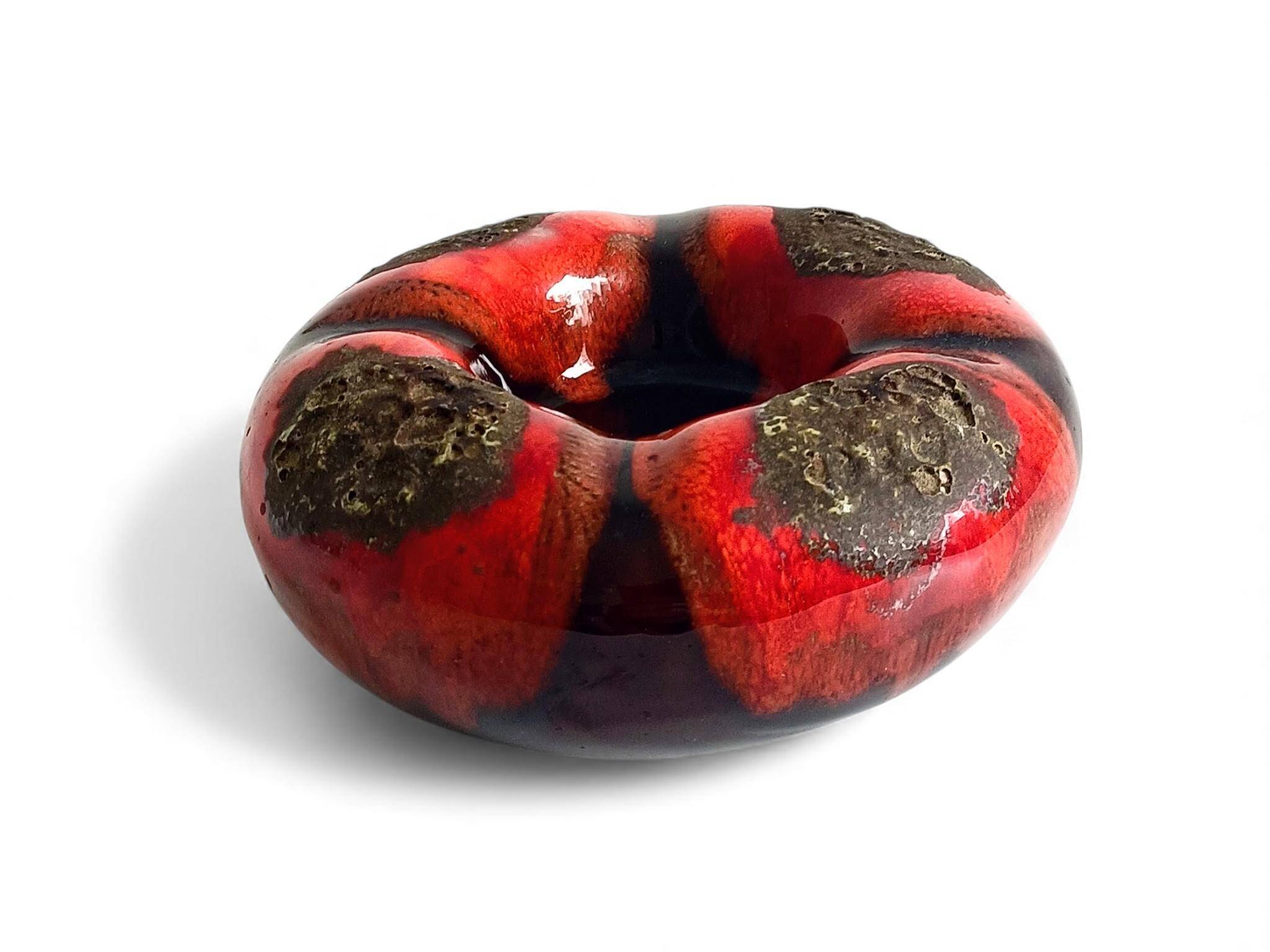 Sculptural Vallauris Ceramic Vide-Poche, Fat Lava Glaze, France, 1950s