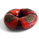 Sculptural Vallauris Ceramic Vide-Poche, Fat Lava Glaze, France, 1950s