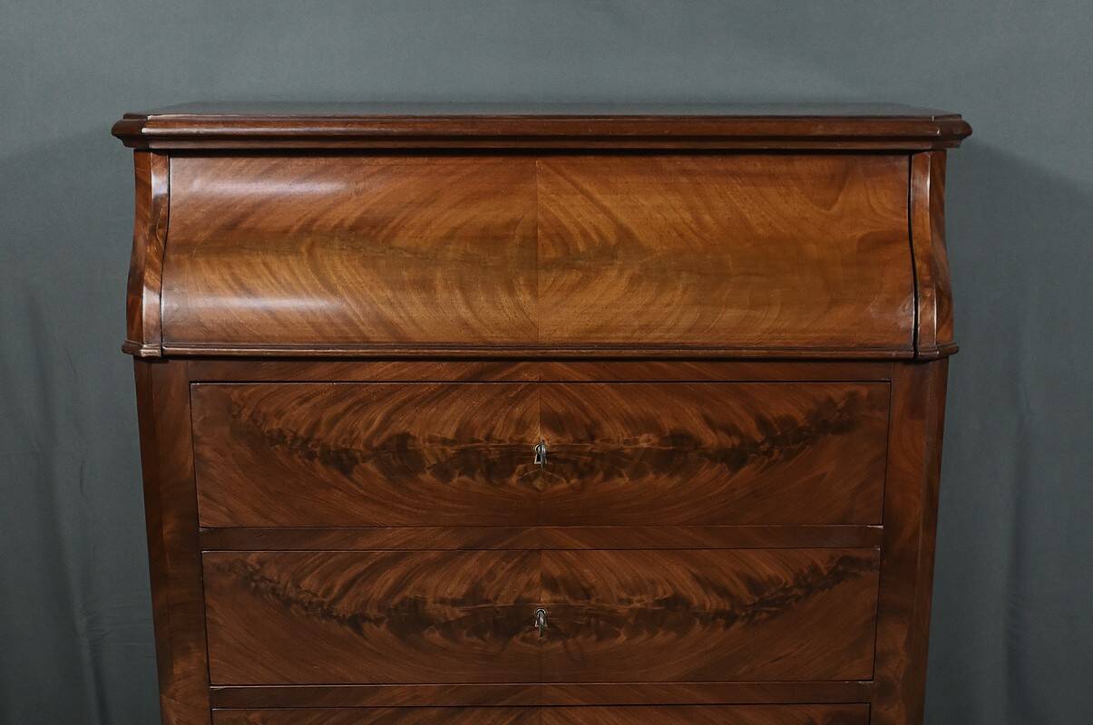 Burl Mahogany Dressing Table, Louis-Philippe Style – Late 19th Century