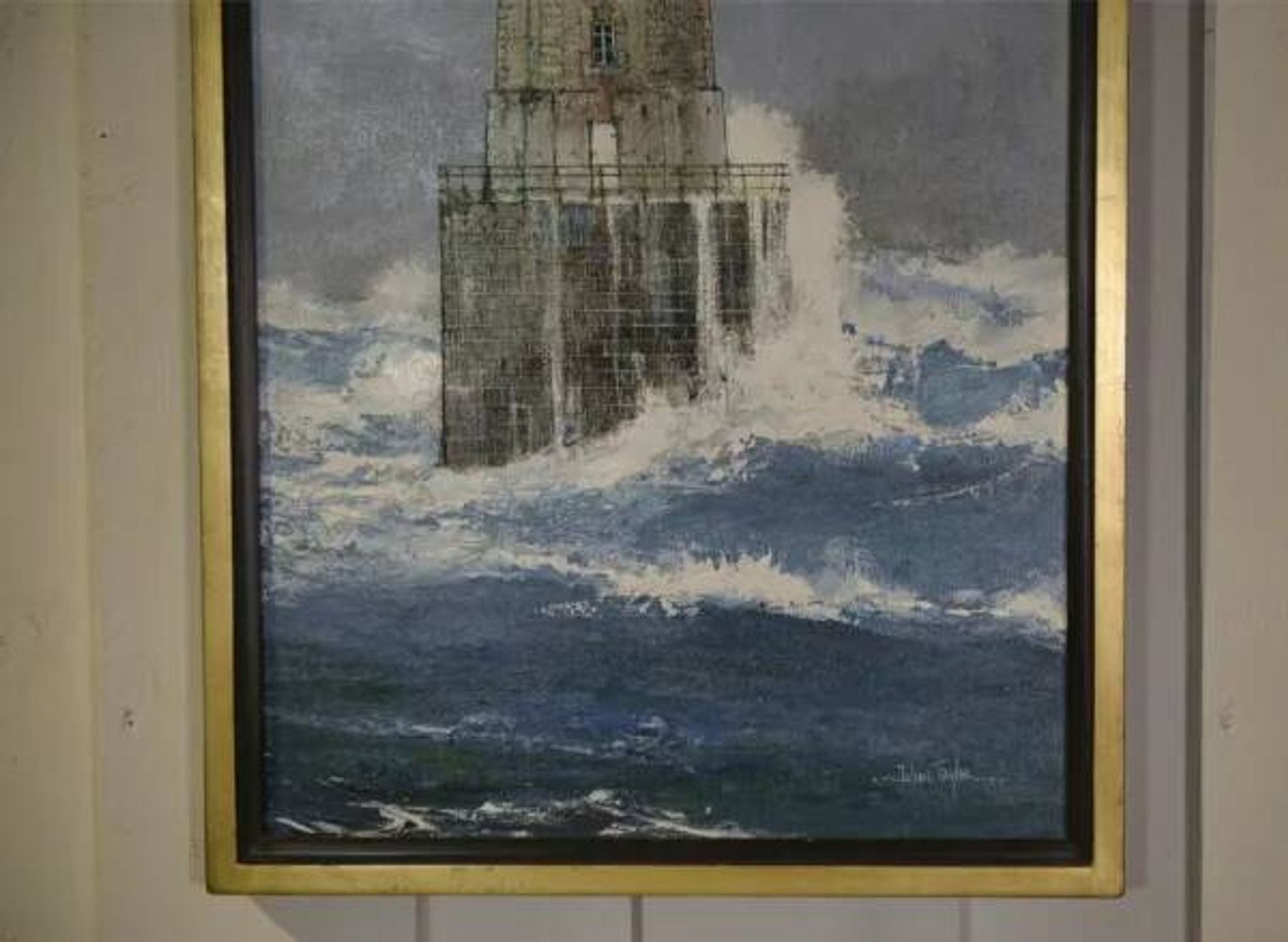 Painting "The Lighthouse of La Jument" figurative art by Julian Taylor 1990
