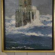 Painting "The Lighthouse of La Jument" figurative art by Julian Taylor 1990