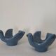 Pair of bird ceramic candle holders vintage Italy