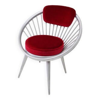 Yngve Ekström Circle chair red, 1960s