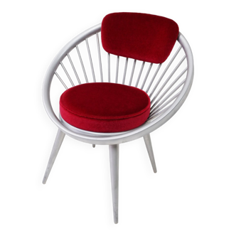 Yngve Ekström Chaise Circle rouge, années 1960