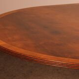 Yew and Mahogany Pedestal Dining Table - England