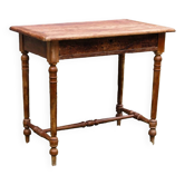 Table en bois massif, un tiroir, bois tourné