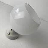 Old inclined wall lamp in opaline and ceramic