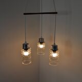 Plafonnier mid-century en teck et verre, danemark, 1960s