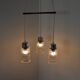 Danish Mid-Century Teak and Glass Ceiling Lamp, 1960s