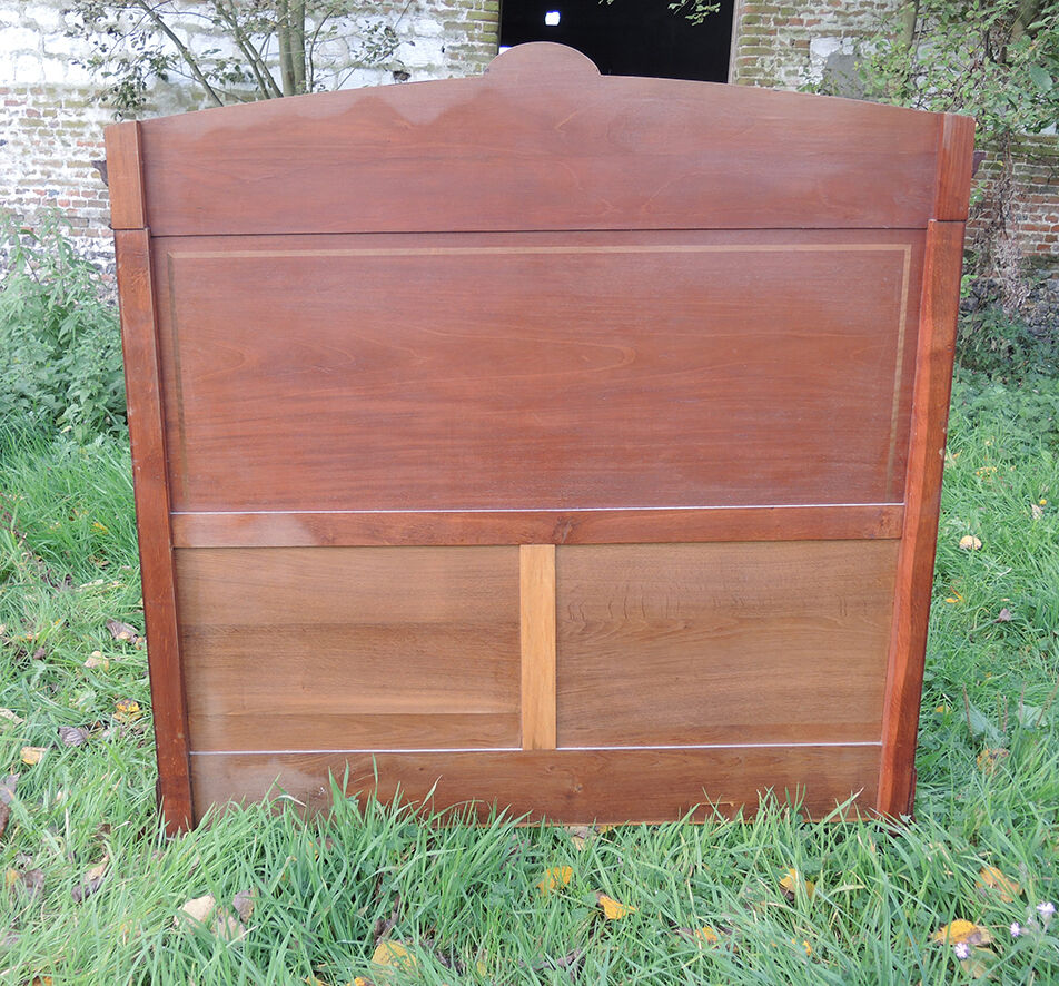 Bed frame double wood  inlay vintage