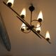 Mid-Century 6-Light Chandelier - Opaline and Brass