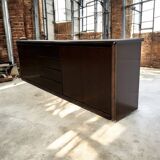 Vintage Sideboard | Minimalist Low Cabinet | Dark Wood – Elegant & Timeless