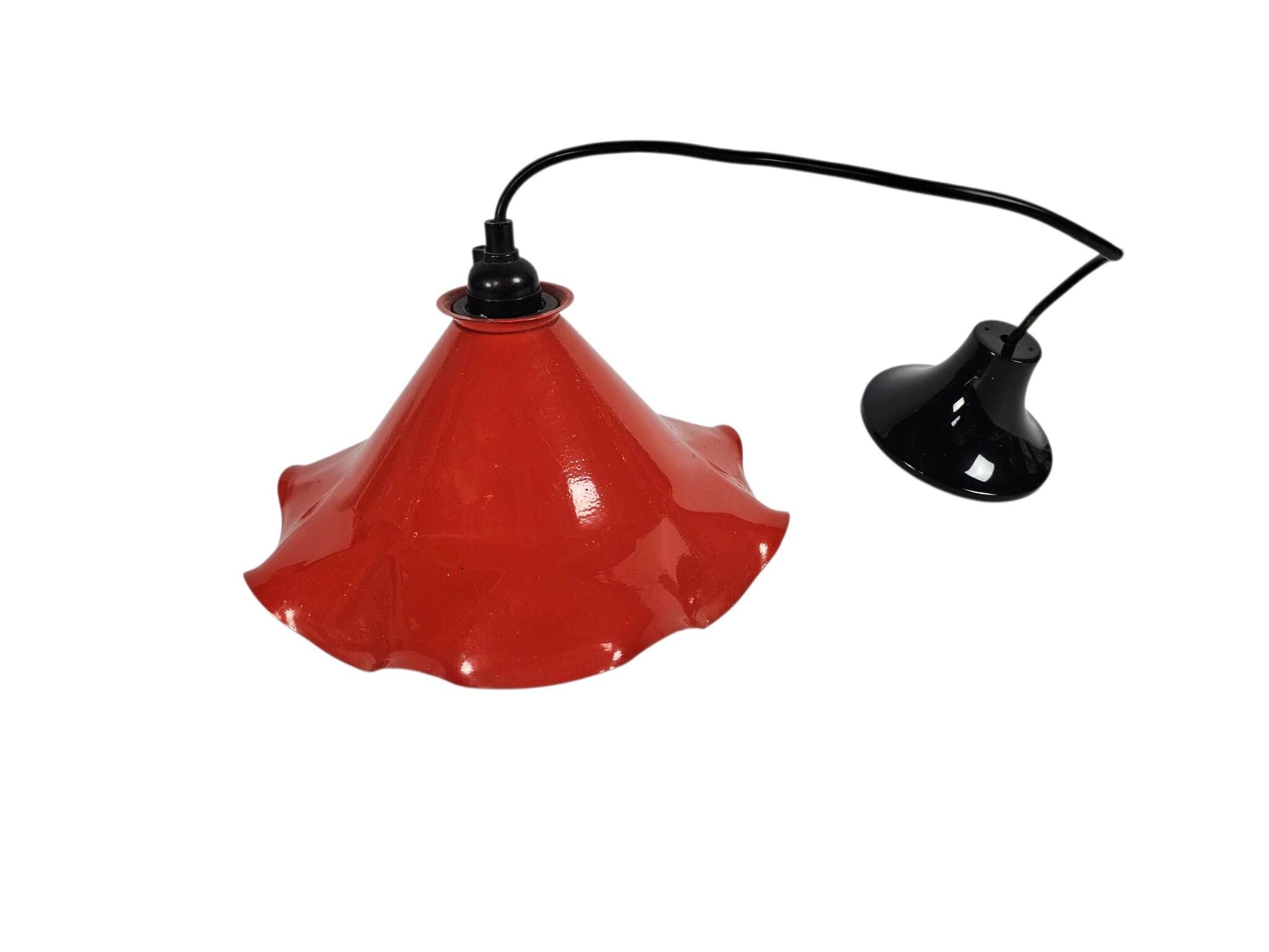 Vintage - 'Tulip' - enamel - metal - pendant lamp - 80s