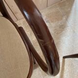 Set of 4 curved wooden armchairs