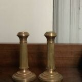 Duo of brass candlesticks